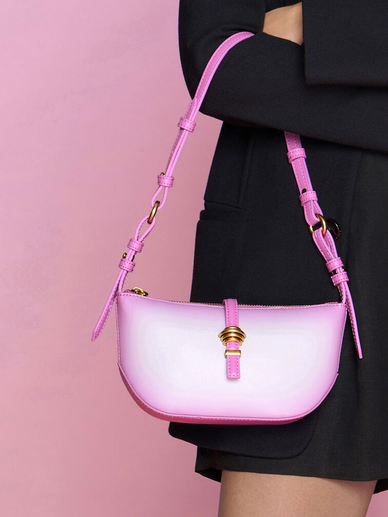 Trudy Ombre Belted Geometric Bag, Purple, hi-res