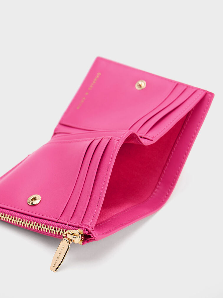 Harmonee Top Zip Small Wallet, Fuchsia, hi-res