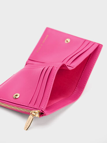 Harmonee Top Zip Small Wallet, Fuchsia, hi-res
