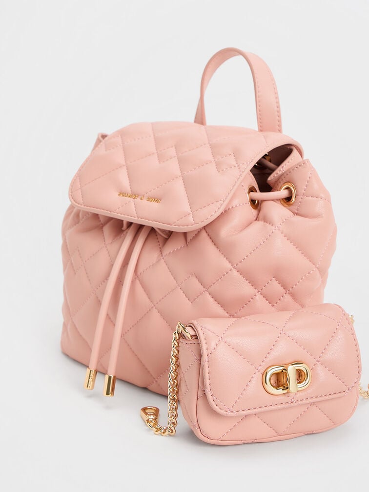 Aubrielle Quilted Backpack, Pink, hi-res
