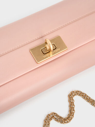 Lennie Chain-Handle Wallet, Light Pink, hi-res