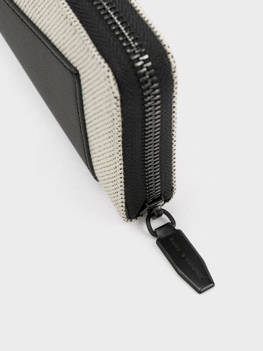 Gaia Canvas Two-Tone Zip-Around Wallet, Multi, hi-res