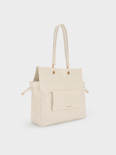 Duo Quilted Braided-Strap Drawstring Two-Way Backpack, Cream, hi-res