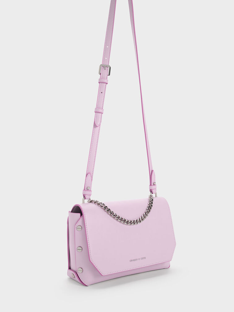 Screw Motif Front Flap Bag, Lilac, hi-res