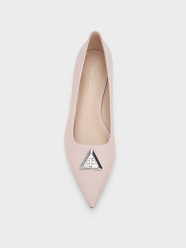 Trice Metallic Accent Pointed-Toe Flats, Nude, hi-res