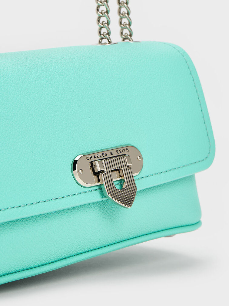 Alcott Push-Lock Chain Bag, Mint Green, hi-res