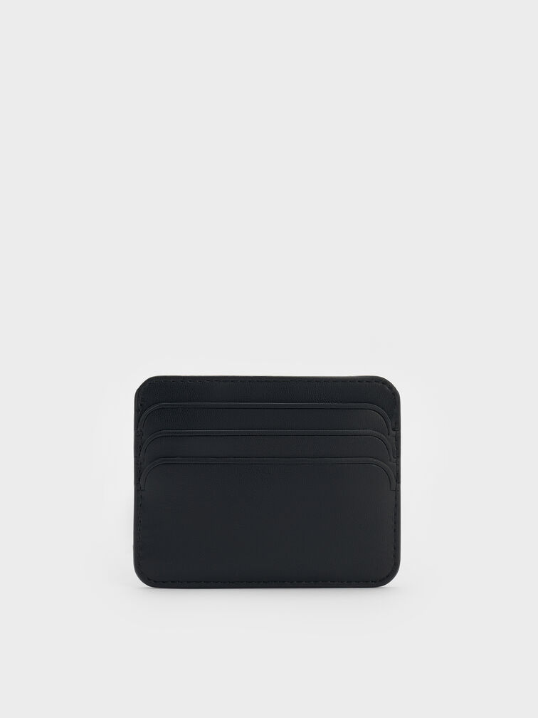 Cleo Two-Tone Quilted Card Holder, Midnight Black, hi-res