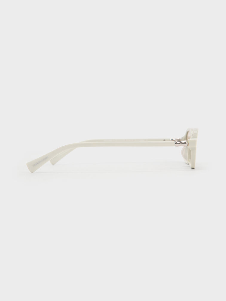 Bree Recycled Acetate Rectangular Sunglasses, Chalk, hi-res