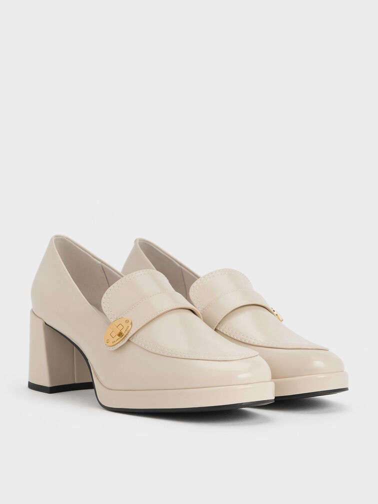 Hettie Metallic Accent Loafer Pumps, Chalk, hi-res