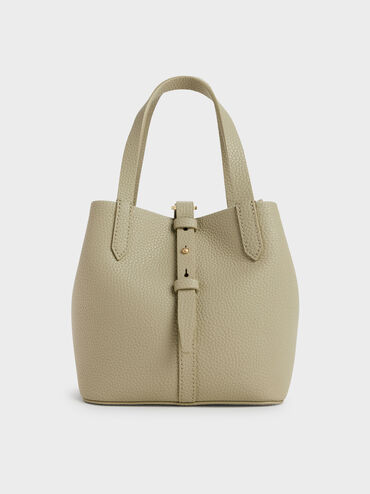 Beryl Belted Bucket Bag, Pale Olive, hi-res