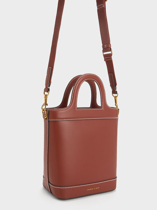 Bronte Top Handle Bucket Bag, Mocha, hi-res