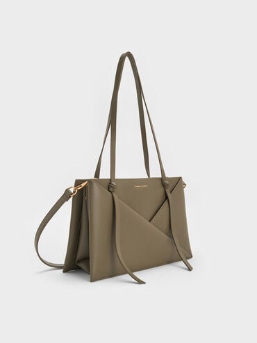 Midori Geometric Tote Bag, Deep Olive, hi-res