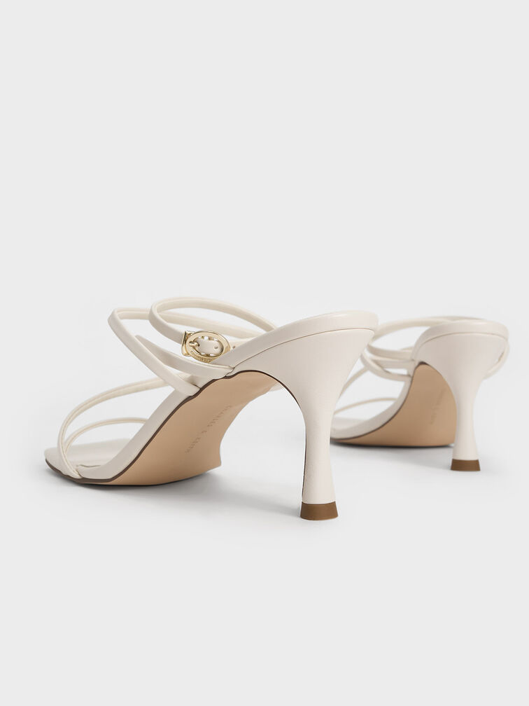 Crossover Strappy Sandals, Cream, hi-res