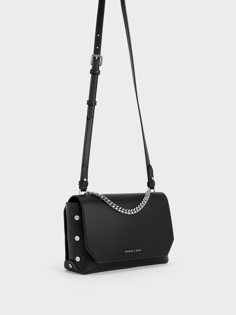 Clea Chain-Handle Bag, Noir, hi-res