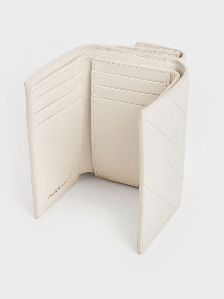 Duo Quilted Fold-Over Wallet, Cream, hi-res