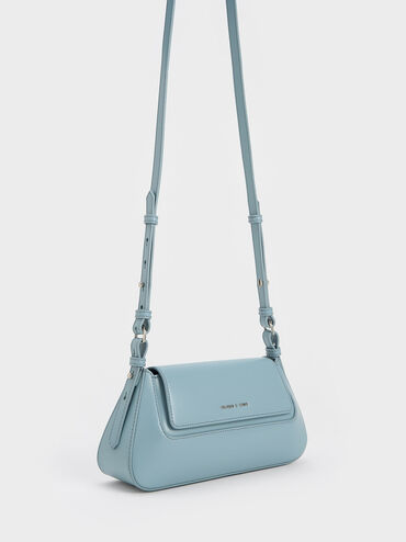 Olivia Trapeze Shoulder Bag, Slate Blue, hi-res