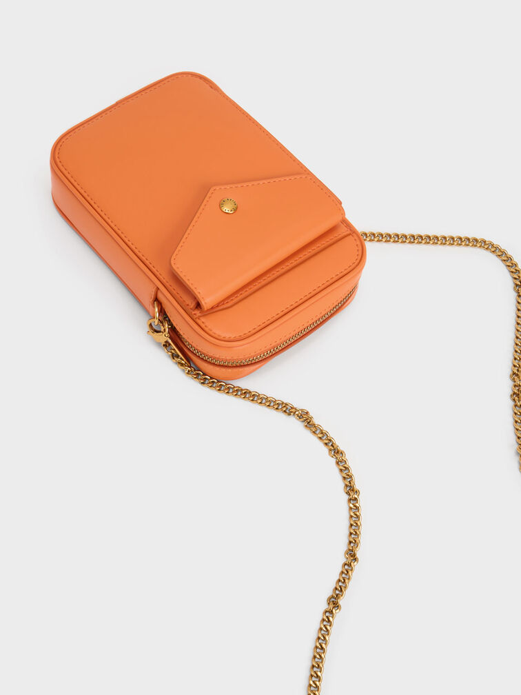 Bonnie Padded Phone Pouch, Orange, hi-res