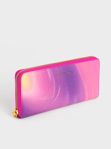 Dulcie Holographic Zip-Around Long Wallet, Holographic, hi-res