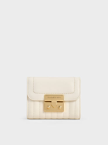 Donna Crinkle-Effect Wallet, Cream, hi-res
