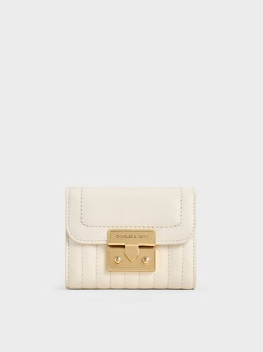 Donna Crinkle-Effect Wallet, Cream, hi-res