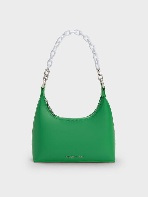 Koi Chain Handle Shoulder Bag, Green, hi-res