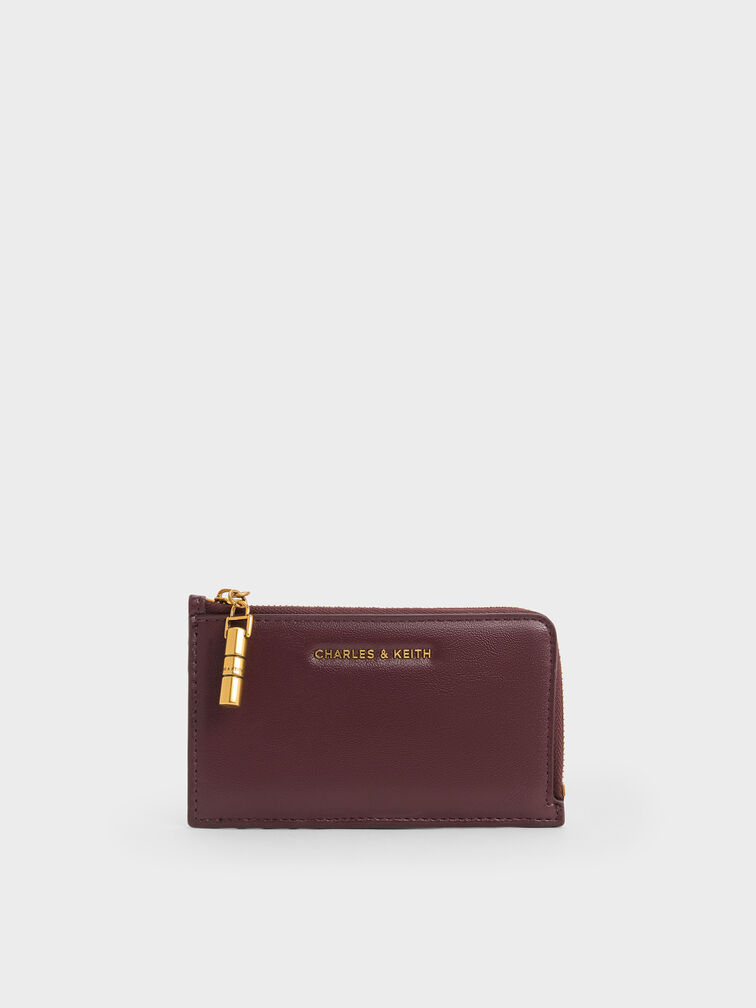 Cesia Zip-Around Card Holder, Wineberry Red, hi-res