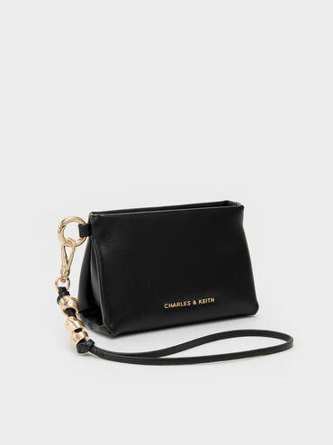 Zephyr Metallic-Accent Wristlet, Black, hi-res