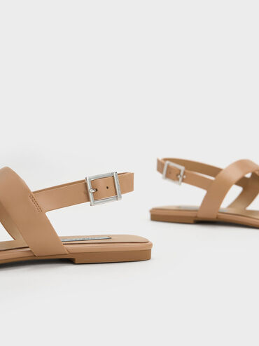 Chain-Link T-Bar Sandals, Sand, hi-res