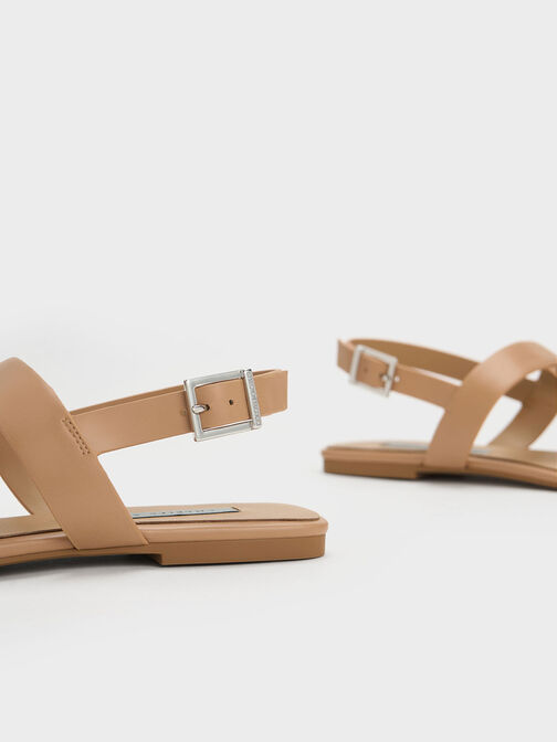 Chain-Link T-Bar Sandals, Sand, hi-res