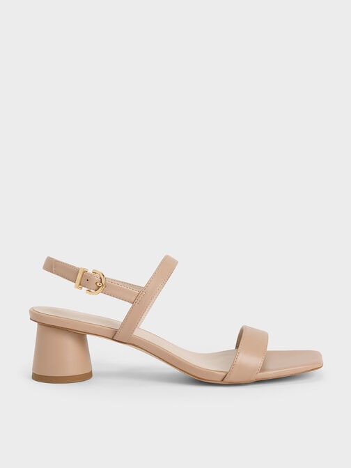 Cylindrical Heel Back Strap Sandals, Nude, hi-res