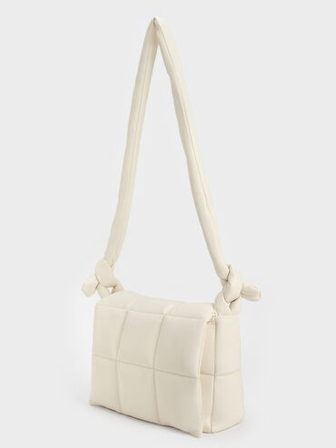 Errya Quilted Puffy Crossbody Bag, Cream, hi-res