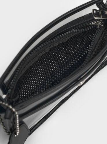 Norah See-Through Mesh Shoulder Bag, Clear, hi-res