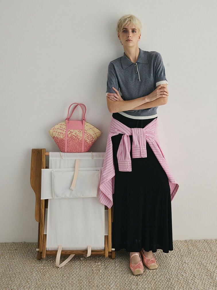 Shalia Raffia Basket Bag, Guava Pink, hi-res