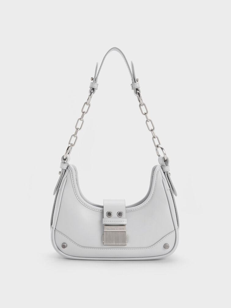 Winslet Belted Hobo Bag, Light Grey, hi-res