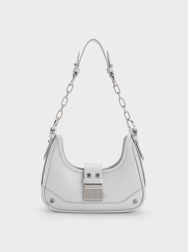 Winslet Belted Hobo Bag, Light Grey, hi-res