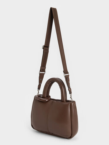 Moore Padded Tote Bag, Dark Brown, hi-res