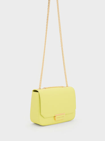 Sue Chain-Strap Shoulder Bag, Butter, hi-res