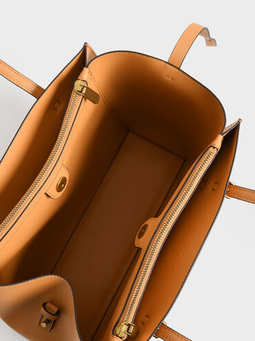 Large Double Handle Tote Bag, Pumpkin, hi-res