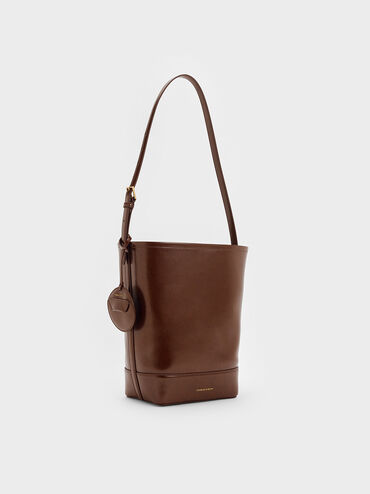 Enola Elongated Bucket Bag, Dark Brown, hi-res