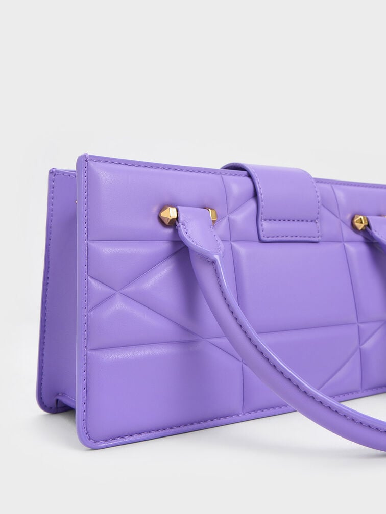 Blanche Quilted Top Handle Bag, Purple, hi-res