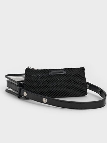 Norah See-Through Mesh Shoulder Bag, Clear, hi-res