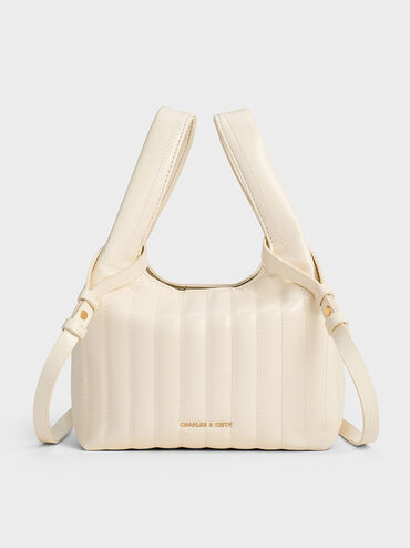 Donna Crinkle-Effect Tote Bag, Cream, hi-res