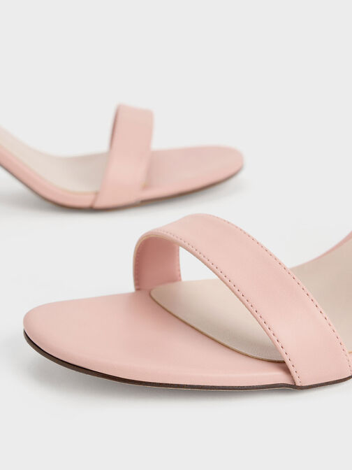 Oleana Clear Trapeze Heel Sandals, Blush, hi-res