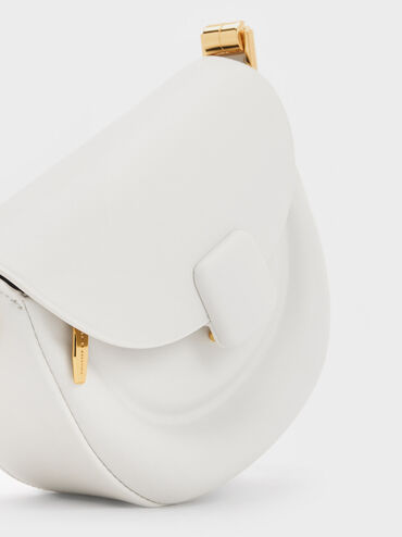 Koa Half-Moon Saddle Bag, White, hi-res