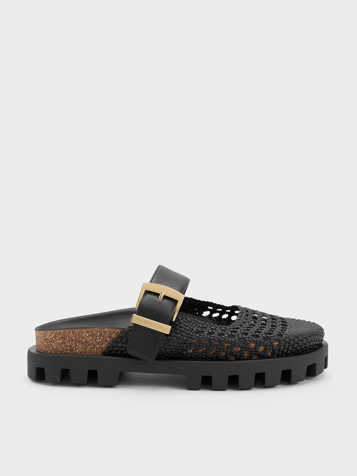 Black flat hotsell mule slides