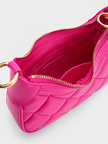 Mini Alcott Scarf Handle Quilted Bag, Fuchsia, hi-res
