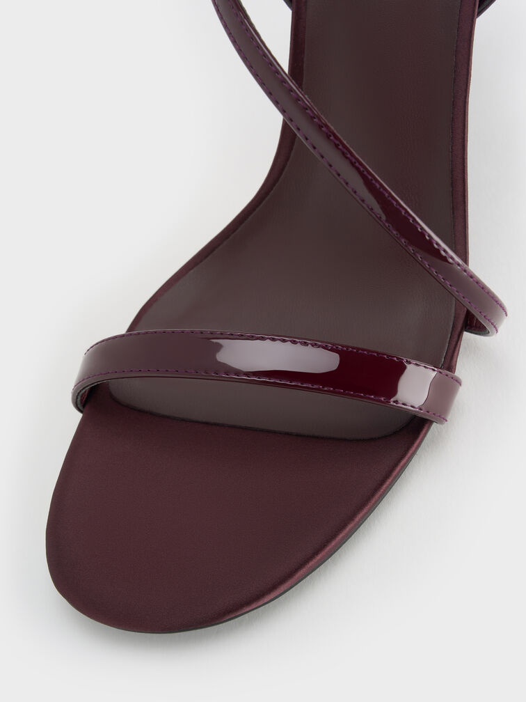 Andricia Patent Strappy Stiletto Sandals, Burgundy, hi-res