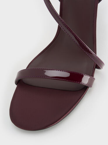 Andricia Patent Strappy Stiletto Sandals, Burgundy, hi-res