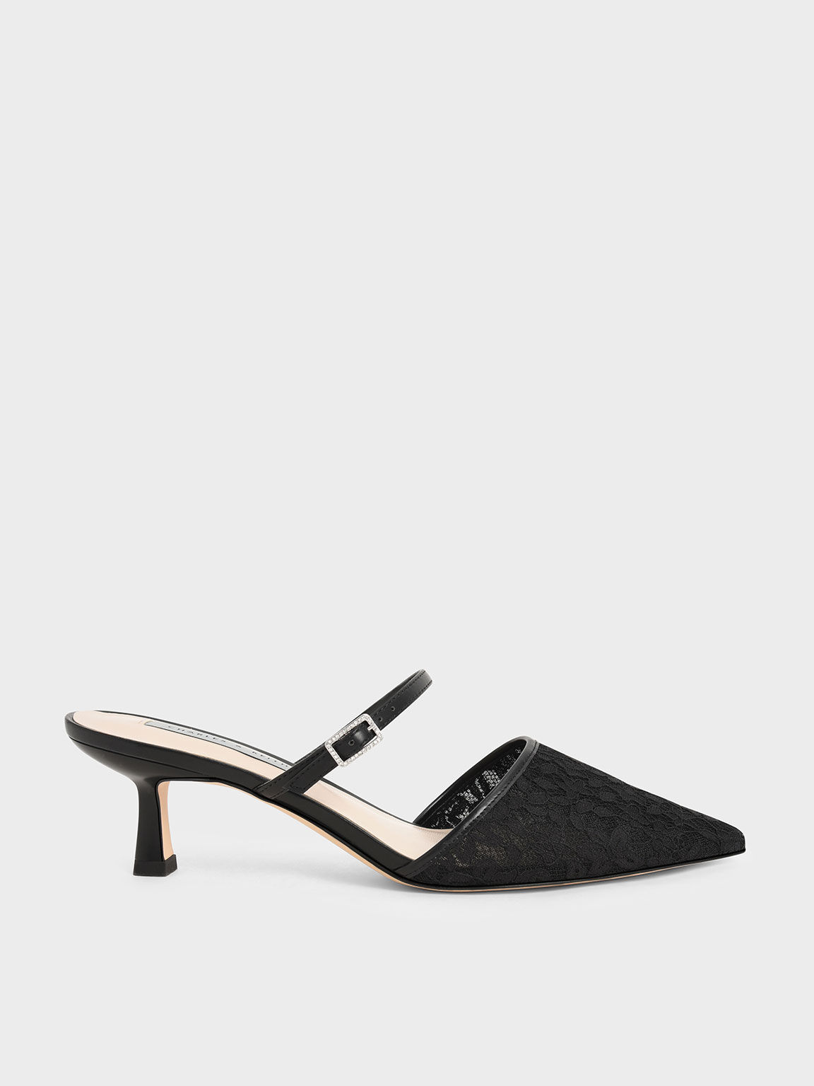 Black kitten mules sales
