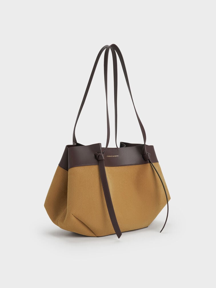 Calla Faux Suede Tote Bag, Sahara Sand, hi-res